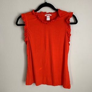 H&M Red Ruffle Neck Tank